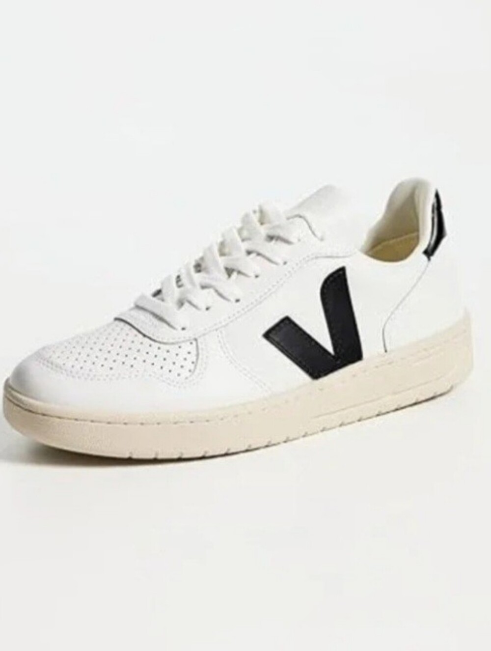 Veja V 10 White Sneakers with Black V Detail
